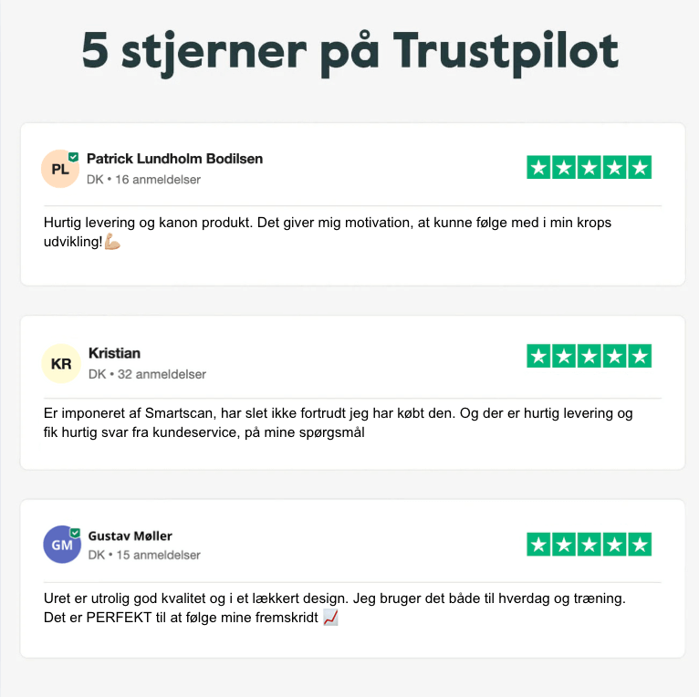 Hurtig levering og kanon produkt! Det giver mig motivation, at kunne følge med i min krops udvikling!